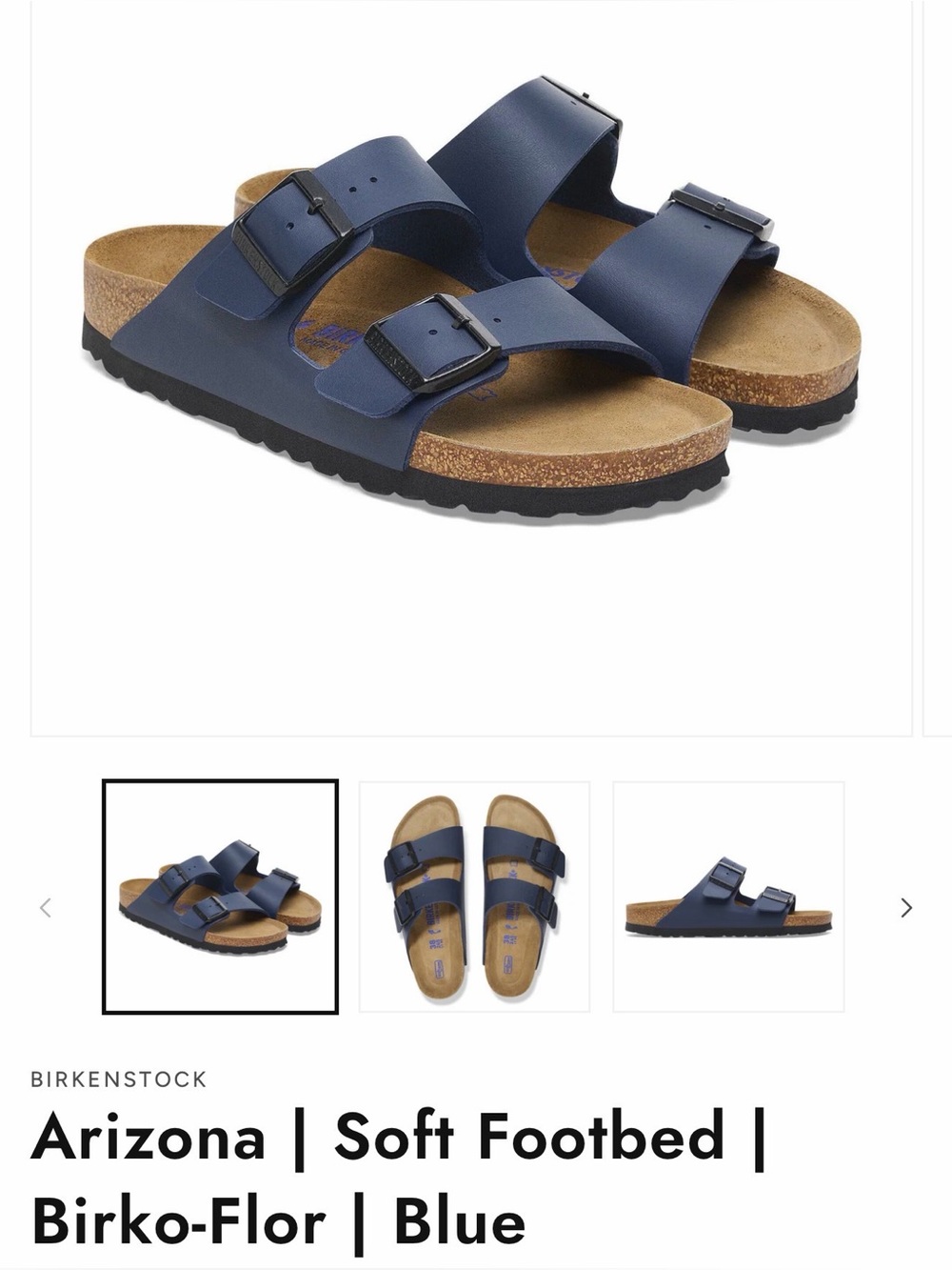 Birkenstock Arizona Navy Blue Double Strap Sandals